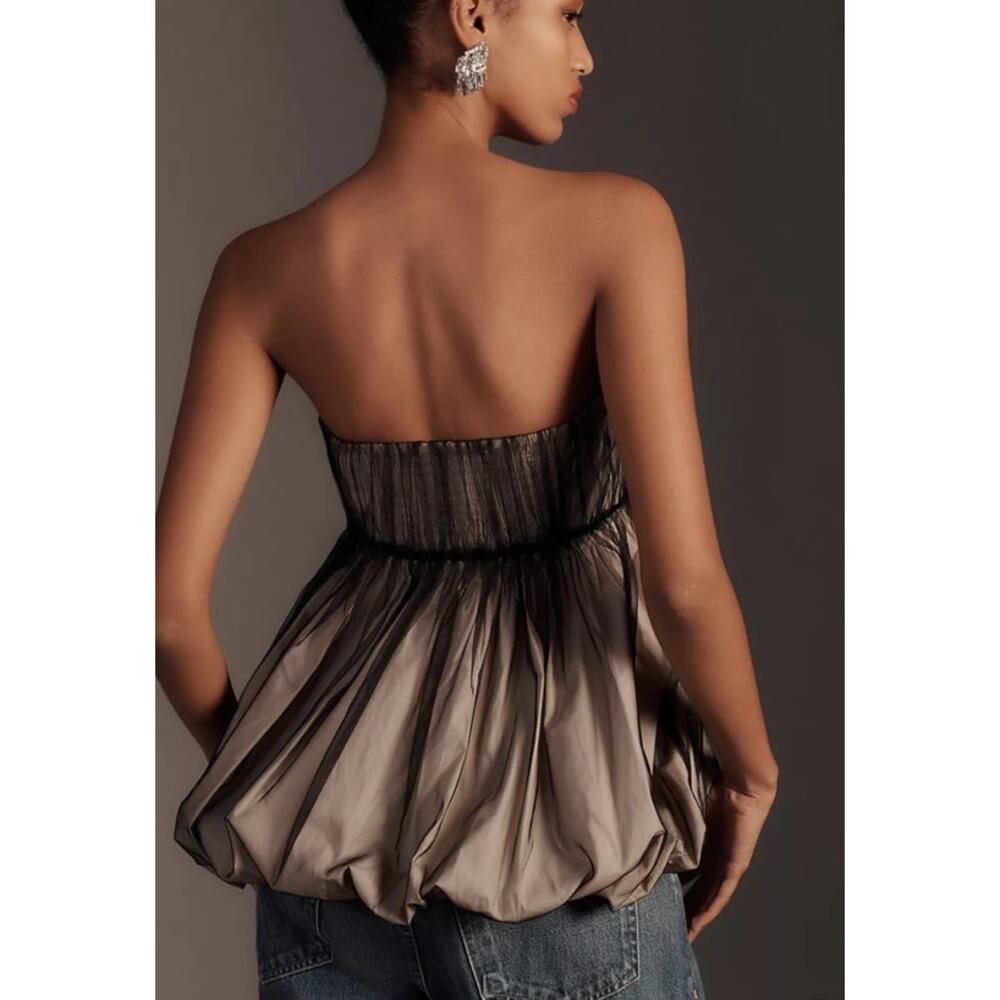 Anthropologie Goth Whimsy Strapless Tulle Bubble Hem Top - XL - Picture 9 of 9